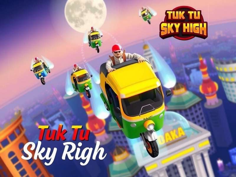 Tuk Tuk Sky High Gameplay Featuring Flying Auto-Rickshaws Over Mumbai Skyline